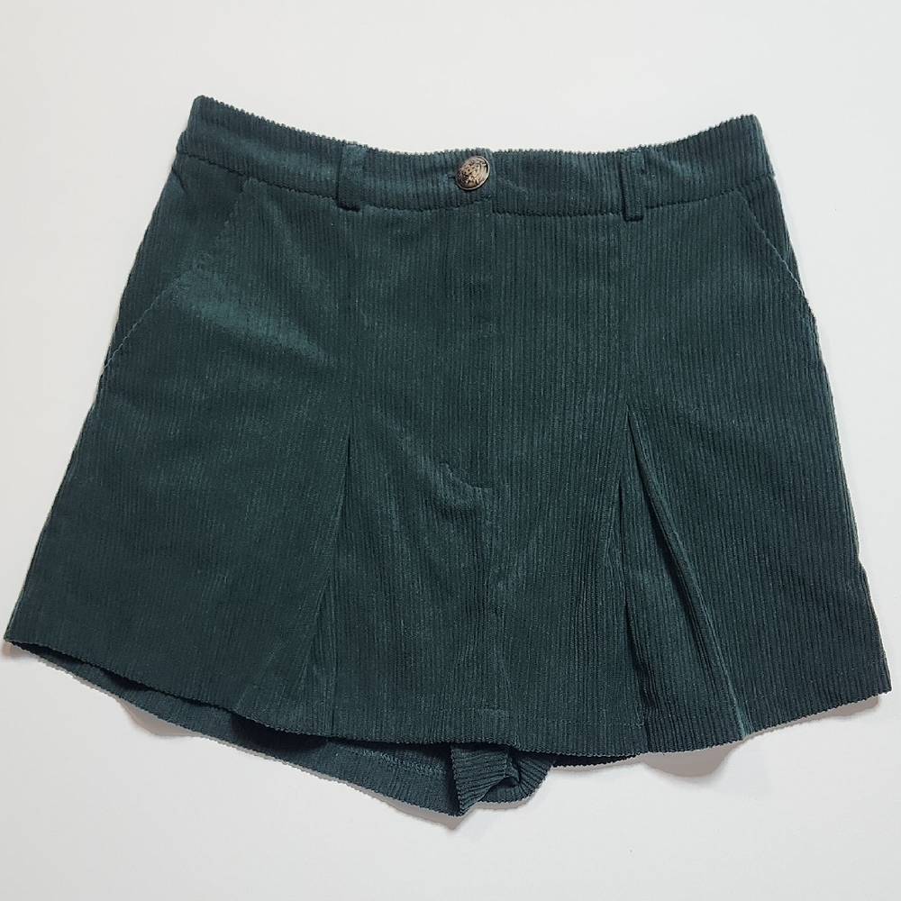 Kirious Green Corduroy Skort Shorts Skirt XS